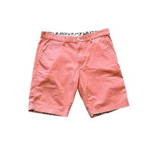 DENIM & FLOWER‎ Cotton Power Stretch Casual Shorts Coral Pink Size 32